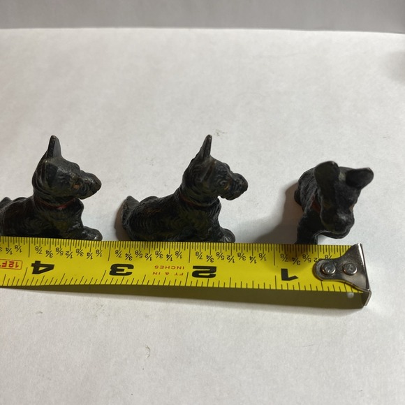 Vintage Hubley? Scottie Dog Lot Of 3 Paperweight Figurines Scottish Terrier - Picture 11 of 12